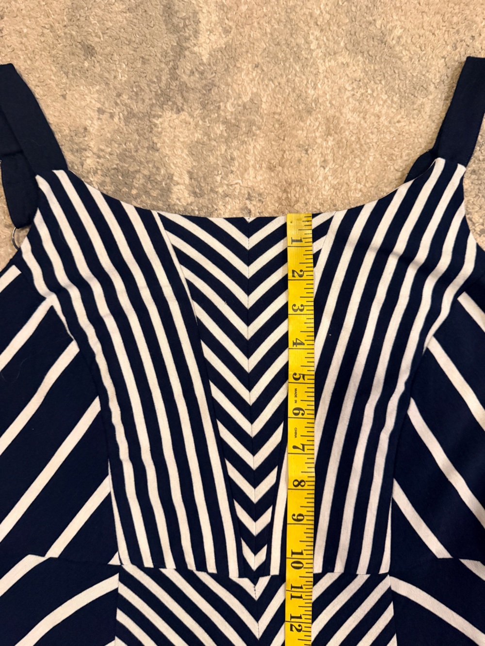 Maurices Navy and White Striped Dress with adjustable straps - Picture 6 of 7